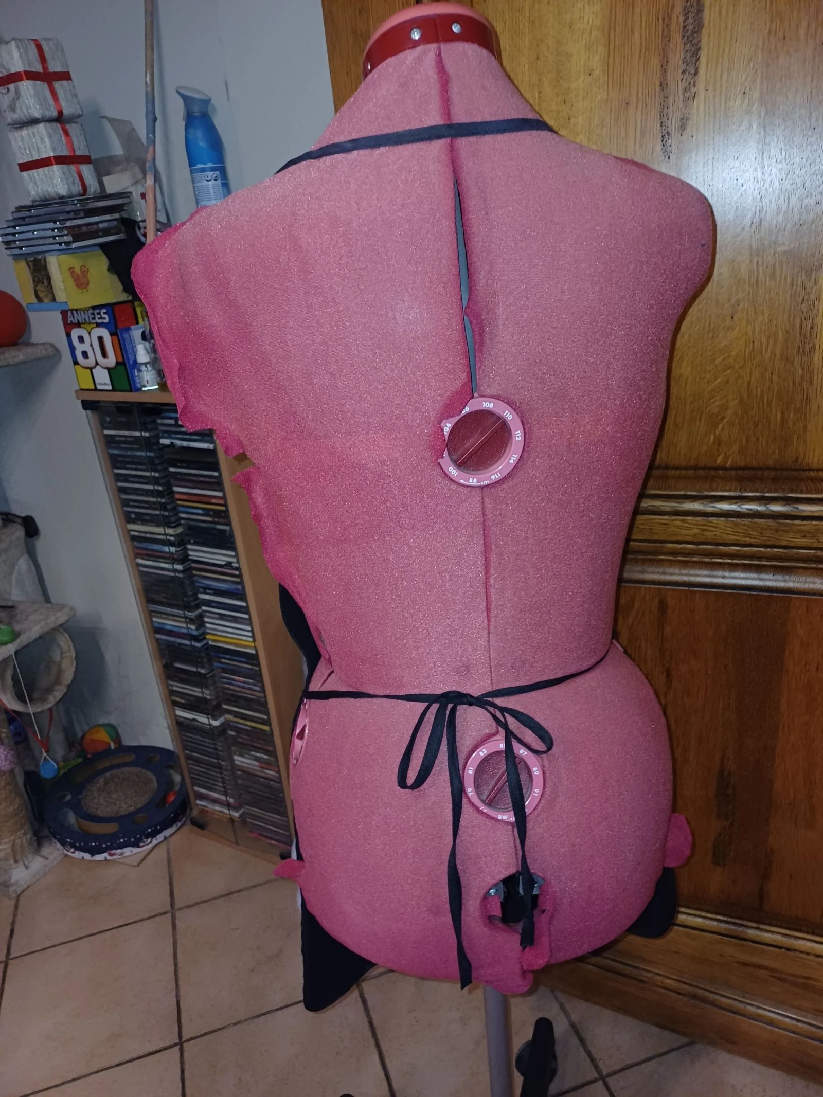 Zwart schortje met één zak met kattenpatroon te he echado de menos salou – photo 5